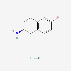 molecular formula C10H13ClFN B574161 (S)-6-Fluoro-1,2,3,4-tetrahydronaphthalen-2-amine hydrochloride CAS No. 173996-44-6