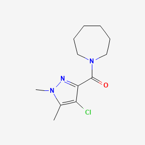 molecular formula C12H18ClN3O B5741616 1-[(4-chloro-1,5-dimethyl-1H-pyrazol-3-yl)carbonyl]azepane 