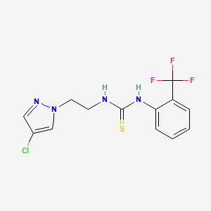 molecular formula C13H12ClF3N4S B5741632 N-[2-(4-chloro-1H-pyrazol-1-yl)ethyl]-N'-[2-(trifluoromethyl)phenyl]thiourea 