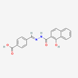 molecular formula C19H14N2O4 B5741635 4-[2-(1-hydroxy-2-naphthoyl)carbonohydrazonoyl]benzoic acid 