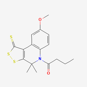 5-butyryl-8-methoxy-4,4-dimethyl-4,5-dihydro-1H-[1,2]dithiolo[3,4-c]quinoline-1-thione