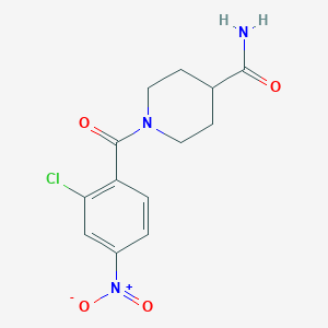 molecular formula C13H14ClN3O4 B5741688 1-(2-chloro-4-nitrobenzoyl)-4-piperidinecarboxamide 