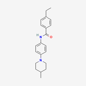 molecular formula C21H26N2O B5741702 4-ethyl-N-[4-(4-methyl-1-piperidinyl)phenyl]benzamide 