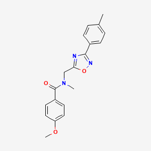 molecular formula C19H19N3O3 B5741705 4-methoxy-N-methyl-N-{[3-(4-methylphenyl)-1,2,4-oxadiazol-5-yl]methyl}benzamide 
