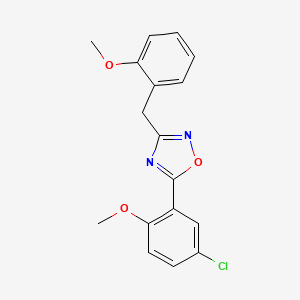 molecular formula C17H15ClN2O3 B5741706 5-(5-chloro-2-methoxyphenyl)-3-(2-methoxybenzyl)-1,2,4-oxadiazole 