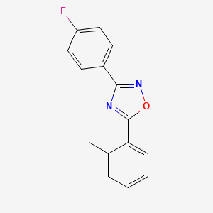 molecular formula C15H11FN2O B5741716 3-(4-fluorophenyl)-5-(2-methylphenyl)-1,2,4-oxadiazole 