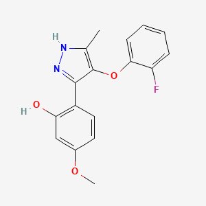 molecular formula C17H15FN2O3 B5741721 2-[4-(2-fluorophenoxy)-5-methyl-1H-pyrazol-3-yl]-5-methoxyphenol 