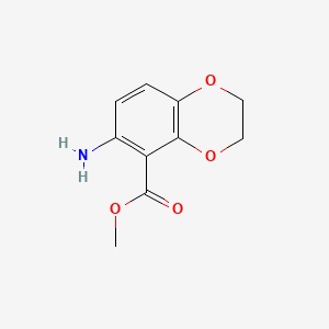 molecular formula C10H11NO4 B574175 Methyl 6-amino-2,3-dihydrobenzo[b][1,4]dioxine-5-carboxylate CAS No. 179262-62-5