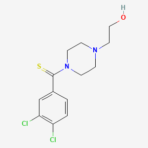 molecular formula C13H16Cl2N2OS B5741757 2-{4-[(3,4-dichlorophenyl)carbonothioyl]-1-piperazinyl}ethanol 