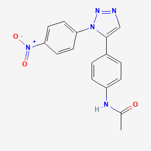 molecular formula C16H13N5O3 B5741782 N-{4-[1-(4-nitrophenyl)-1H-1,2,3-triazol-5-yl]phenyl}acetamide 