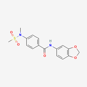 molecular formula C16H16N2O5S B5741796 N-1,3-benzodioxol-5-yl-4-[methyl(methylsulfonyl)amino]benzamide 