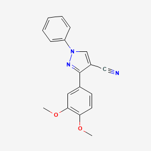 molecular formula C18H15N3O2 B5741816 3-(3,4-dimethoxyphenyl)-1-phenyl-1H-pyrazole-4-carbonitrile 