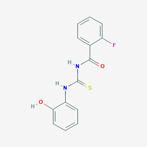 molecular formula C14H11FN2O2S B5741843 2-fluoro-N-{[(2-hydroxyphenyl)amino]carbonothioyl}benzamide 