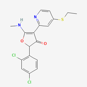 molecular formula C18H16Cl2N2O2S B574186 2-(2,4-Dichlorophenyl)-4-(4-ethylsulfanylpyridin-2-yl)-5-(methylamino)furan-3-one CAS No. 187592-27-4