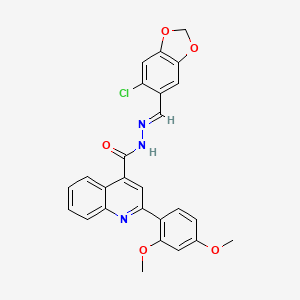 molecular formula C26H20ClN3O5 B5741874 N'-[(6-chloro-1,3-benzodioxol-5-yl)methylene]-2-(2,4-dimethoxyphenyl)-4-quinolinecarbohydrazide 