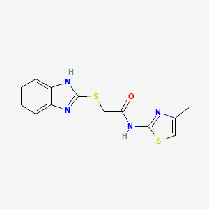 molecular formula C13H12N4OS2 B5741876 2-(1H-benzimidazol-2-ylthio)-N-(4-methyl-1,3-thiazol-2-yl)acetamide 