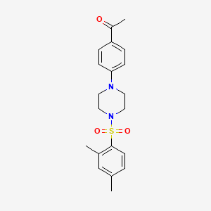 molecular formula C20H24N2O3S B5741882 1-(4-{4-[(2,4-dimethylphenyl)sulfonyl]-1-piperazinyl}phenyl)ethanone 