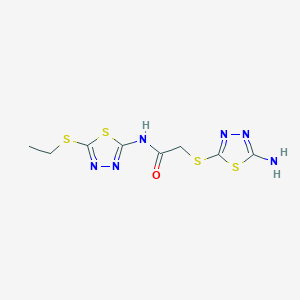 molecular formula C8H10N6OS4 B5741907 2-[(5-amino-1,3,4-thiadiazol-2-yl)thio]-N-[5-(ethylthio)-1,3,4-thiadiazol-2-yl]acetamide 