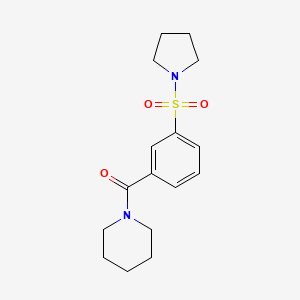 molecular formula C16H22N2O3S B5741913 1-[3-(1-pyrrolidinylsulfonyl)benzoyl]piperidine 