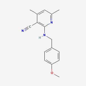 molecular formula C16H17N3O B5741948 2-[(4-methoxybenzyl)amino]-4,6-dimethylnicotinonitrile 