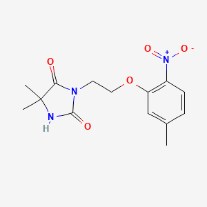 molecular formula C14H17N3O5 B5741995 5,5-dimethyl-3-[2-(5-methyl-2-nitrophenoxy)ethyl]-2,4-imidazolidinedione 