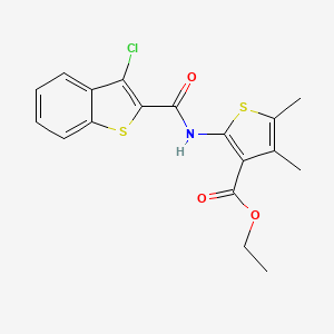 molecular formula C18H16ClNO3S2 B5742027 ethyl 2-{[(3-chloro-1-benzothien-2-yl)carbonyl]amino}-4,5-dimethyl-3-thiophenecarboxylate 