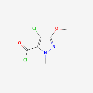 molecular formula C6H6Cl2N2O2 B574203 4-Chloro-3-methoxy-1-methyl-1h-pyrazole-5-carbonyl chloride CAS No. 170788-56-4
