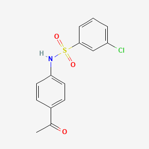 molecular formula C14H12ClNO3S B5742046 N-(4-acetylphenyl)-3-chlorobenzenesulfonamide 