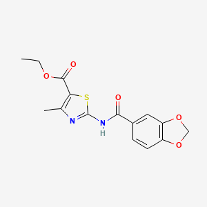 molecular formula C15H14N2O5S B5742120 ethyl 2-[(1,3-benzodioxol-5-ylcarbonyl)amino]-4-methyl-1,3-thiazole-5-carboxylate 