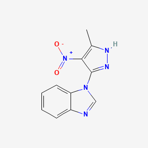 molecular formula C11H9N5O2 B5742122 1-(5-methyl-4-nitro-1H-pyrazol-3-yl)-1H-benzimidazole 