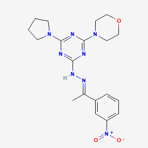 molecular formula C19H24N8O3 B5742143 1-(3-nitrophenyl)ethanone [4-(4-morpholinyl)-6-(1-pyrrolidinyl)-1,3,5-triazin-2-yl]hydrazone 