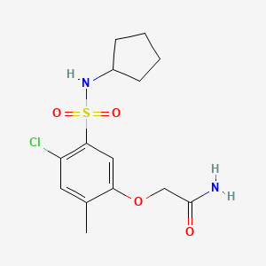 molecular formula C14H19ClN2O4S B5742180 2-{4-chloro-5-[(cyclopentylamino)sulfonyl]-2-methylphenoxy}acetamide 