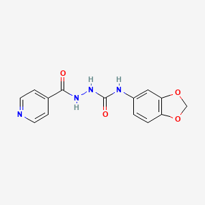 molecular formula C14H12N4O4 B5742188 N-1,3-benzodioxol-5-yl-2-isonicotinoylhydrazinecarboxamide 