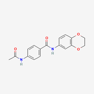 molecular formula C17H16N2O4 B5742208 4-(acetylamino)-N-(2,3-dihydro-1,4-benzodioxin-6-yl)benzamide 