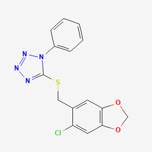 5-{[(6-chloro-1,3-benzodioxol-5-yl)methyl]thio}-1-phenyl-1H-tetrazole