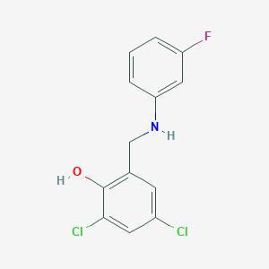 2,4-dichloro-6-{[(3-fluorophenyl)amino]methyl}phenol