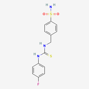 molecular formula C14H14FN3O2S2 B5742276 4-[({[(4-fluorophenyl)amino]carbonothioyl}amino)methyl]benzenesulfonamide 