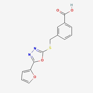 3-({[5-(2-furyl)-1,3,4-oxadiazol-2-yl]thio}methyl)benzoic acid