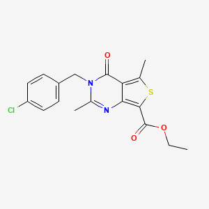 ethyl 3-(4-chlorobenzyl)-2,5-dimethyl-4-oxo-3,4-dihydrothieno[3,4-d]pyrimidine-7-carboxylate