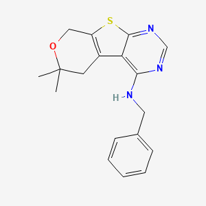 N-benzyl-6,6-dimethyl-5,8-dihydro-6H-pyrano[4',3':4,5]thieno[2,3-d]pyrimidin-4-amine