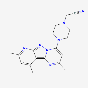 molecular formula C18H21N7 B5742374 [4-(2,8,10-trimethylpyrido[2',3':3,4]pyrazolo[1,5-a]pyrimidin-4-yl)-1-piperazinyl]acetonitrile 