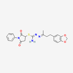 2,5-dioxo-1-phenyl-3-pyrrolidinyl 2-[3-(1,3-benzodioxol-5-yl)-1-methylpropylidene]hydrazinecarbimidothioate