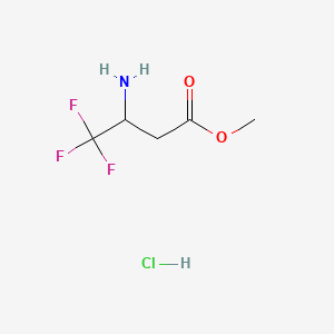 molecular formula C5H9ClF3NO2 B574247 Methyl 3-amino-4,4,4-trifluorobutyrate hydrochloride CAS No. 169605-23-6