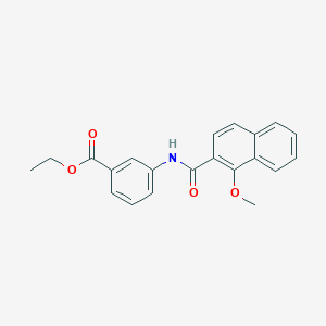 molecular formula C21H19NO4 B5742491 ethyl 3-[(1-methoxy-2-naphthoyl)amino]benzoate 