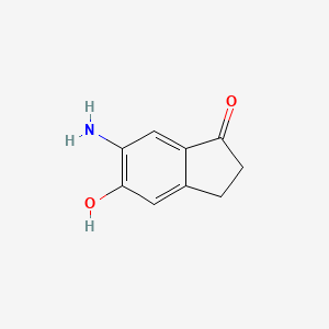 molecular formula C9H9NO2 B574250 6-Amino-5-hydroxy-2,3-dihydro-1H-inden-1-one CAS No. 182500-00-1