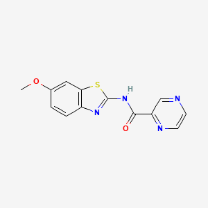 molecular formula C13H10N4O2S B5742513 N-(6-methoxy-1,3-benzothiazol-2-yl)-2-pyrazinecarboxamide 