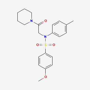 4-methoxy-N-(4-methylphenyl)-N-[2-oxo-2-(1-piperidinyl)ethyl]benzenesulfonamide