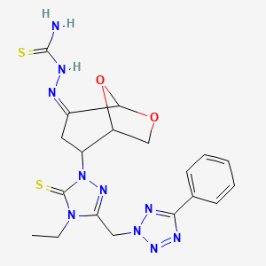 2-{4-ethyl-3-[(5-phenyl-2H-tetrazol-2-yl)methyl]-5-thioxo-4,5-dihydro-1H-1,2,4-triazol-1-yl}-6,8-dioxabicyclo[3.2.1]octan-4-one thiosemicarbazone