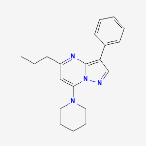 molecular formula C20H24N4 B5742548 3-phenyl-7-(1-piperidinyl)-5-propylpyrazolo[1,5-a]pyrimidine 