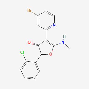 molecular formula C16H12BrClN2O2 B574272 4-(4-Bromopyridin-2-yl)-2-(2-chlorophenyl)-5-(methylamino)furan-3-one CAS No. 187592-01-4